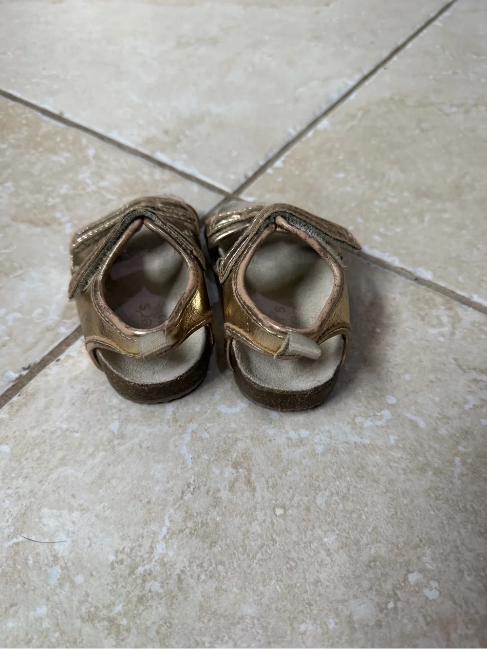 Carter's Metallic Gold Toddler Velcro Sandals